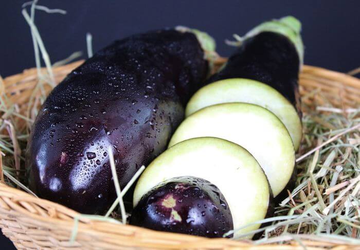 raw eggplants